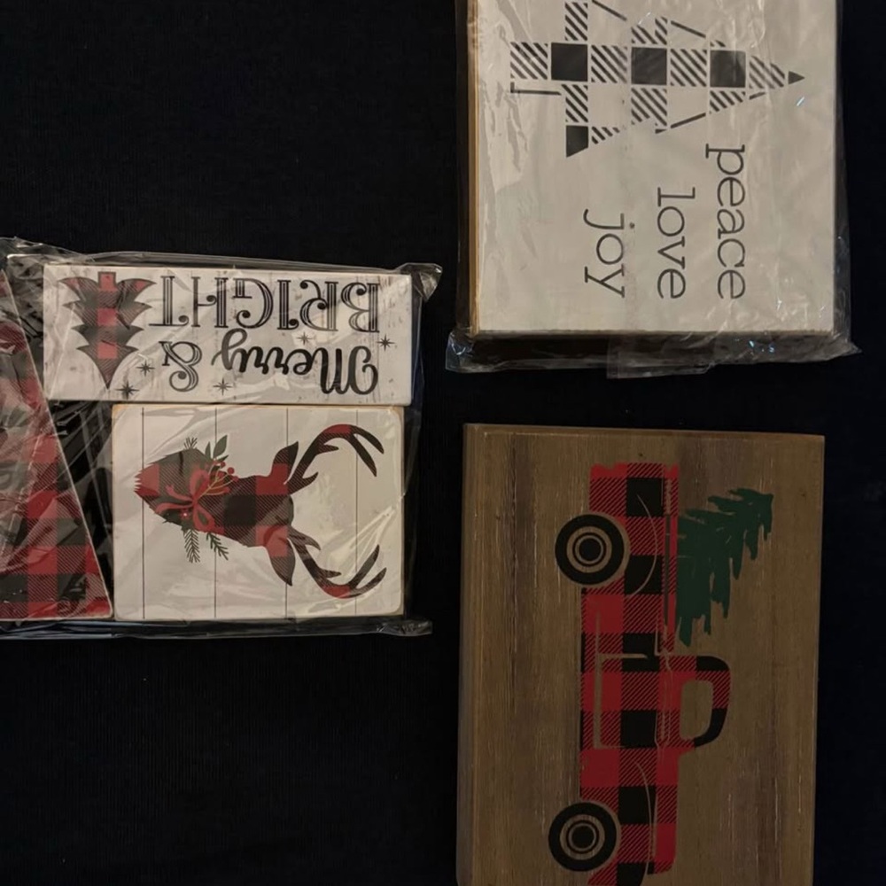 Buffalo Plaid Christmas Decor Lot